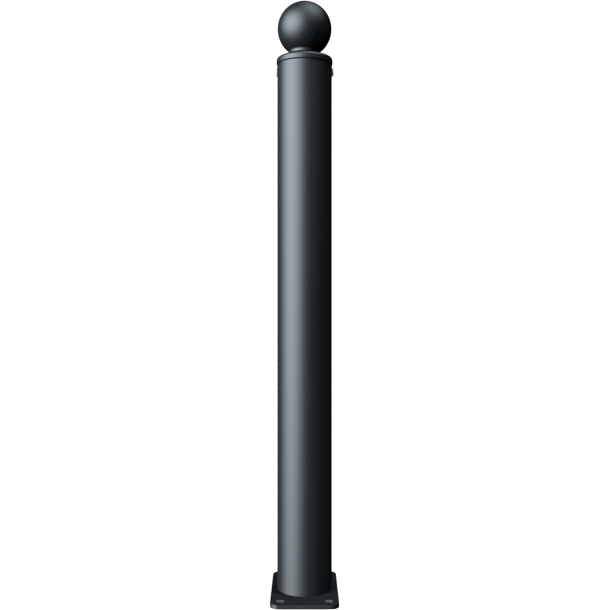Ornamental bollard | Series 484B | � 82 mm | stationary, to be fixed by plugswith base plate 100 x 150 mm | without lock | with 1 eyelet